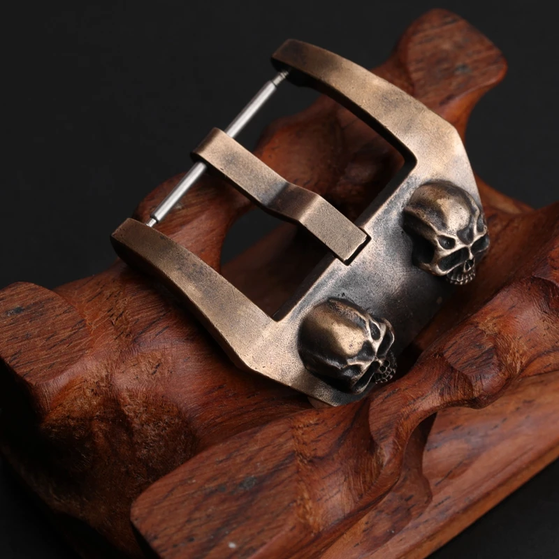 Двойная пряжка с черепом бронзовая Пряжка 24 мм 26 для браслета Cusn8 подходит