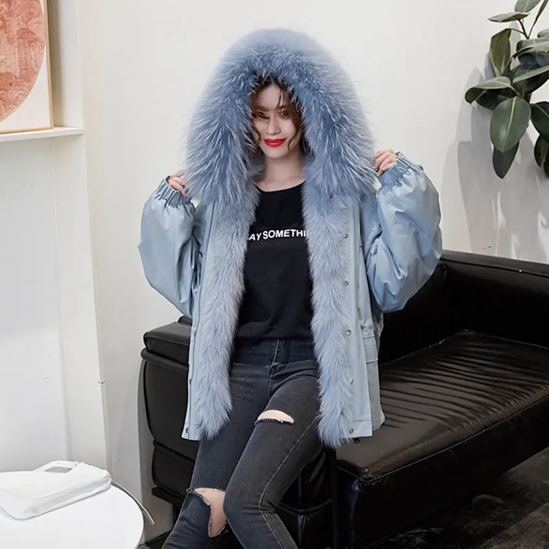 

parka real fur coat winter clothes women 2021 new rex rabbit fur lining hooded with real fox fur collar thick warm jacket