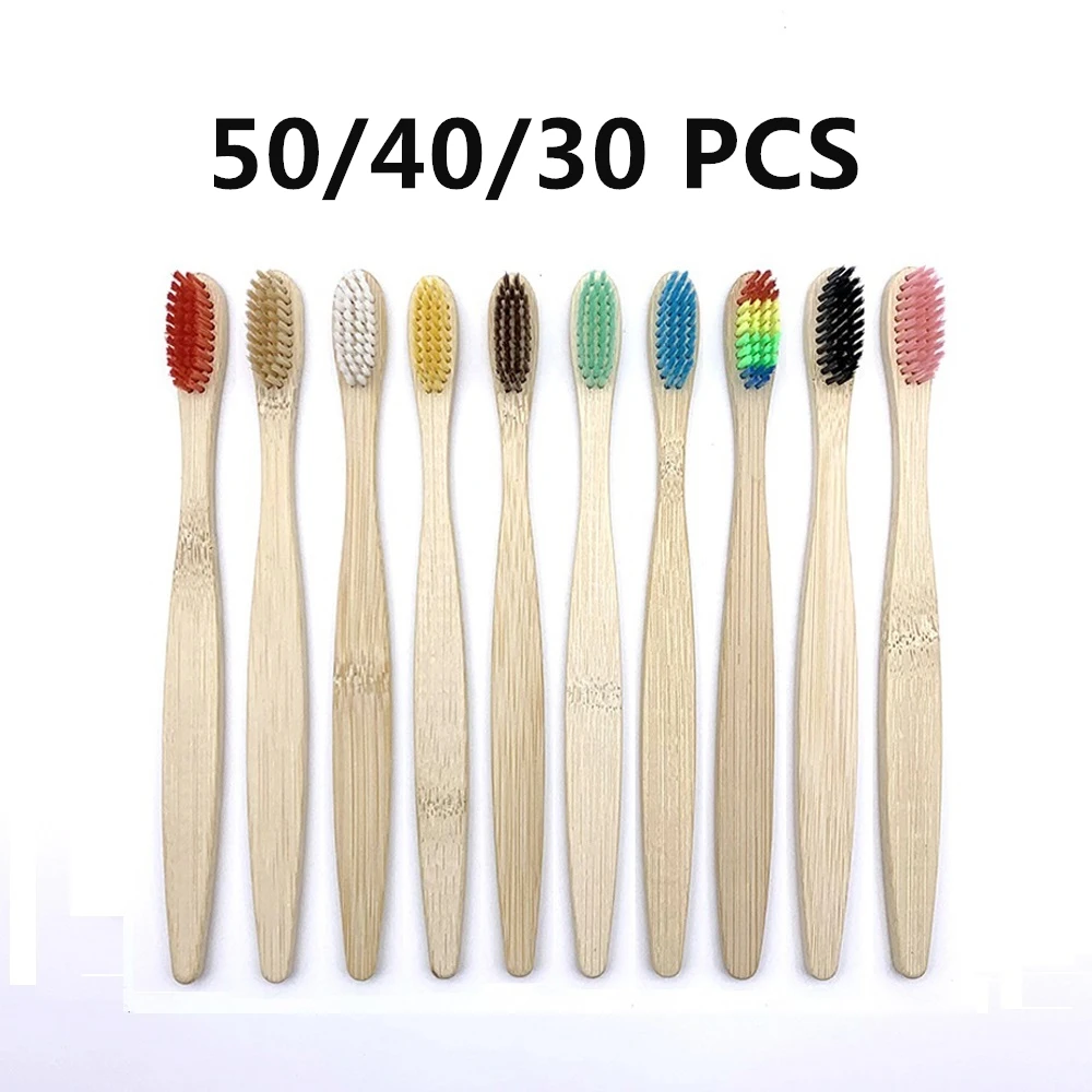 

Eco friendly Bamboo Toothbrush Soft Bristles Biodegradable Plastic-Free Oral Care Adults Toothbrush Bamboo Handle Brush
