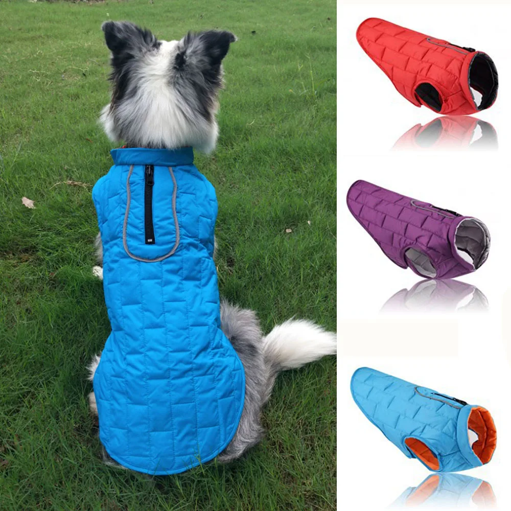 Теплая куртка и пальто для больших собак водонепроницаемая Светоотражающая