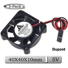 Охлаждающий вентилятор для 3D-принтера Dupont, 5 В, 40x40x10 мм, 4 см, 40x10 мм, 5 шт.