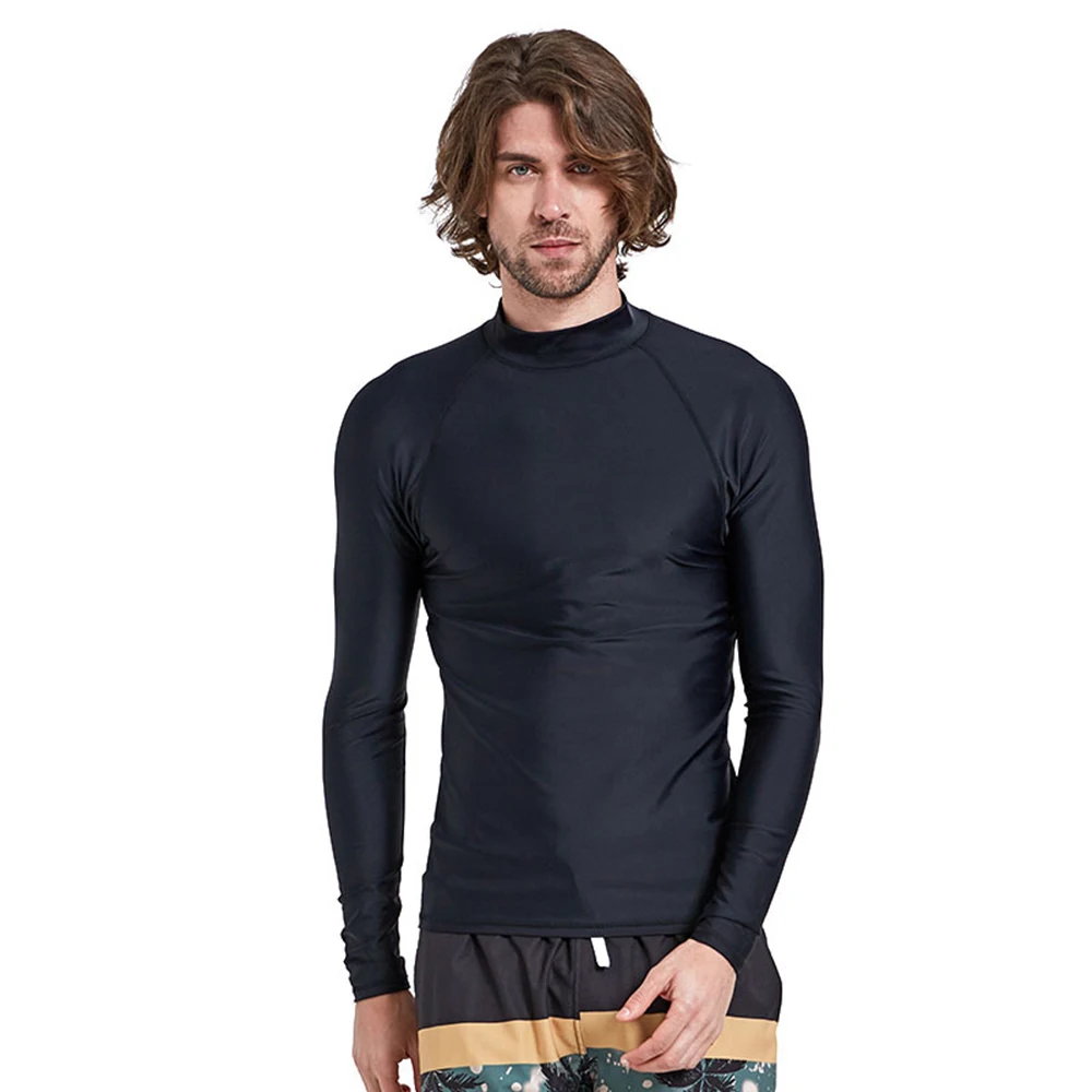 

2021 Men Long Sleeve Rash Guards Tops Lycra Snorkeling Windsurf Surfing Anti-UV Swim Wetsuit Shirt Diving T-Shirts For Surfing