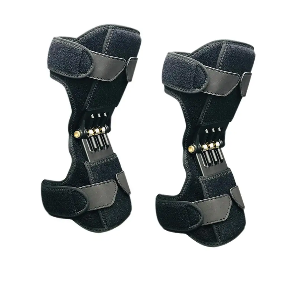

2Pcs Knee Boost Joint Support Knee Pads Patella Strap Power Lifts Rebound Spring Force Powerful Knee Protector Brace Support