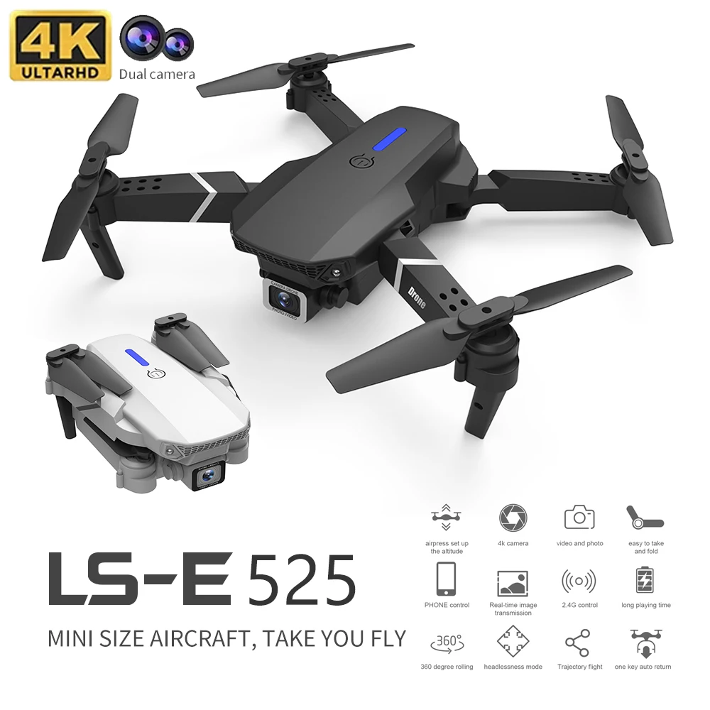 

2021 New E525 Pro Drone 4k Dual Hd Profesional Rc Helicopters Wifi Fpv Three-Sided infrared obstacle avoidance Quadcopter Toy