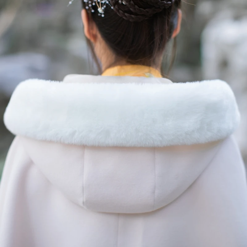Шерстяной плащ в китайском стиле осенне зимний традиционный Ming Hanfu древняя