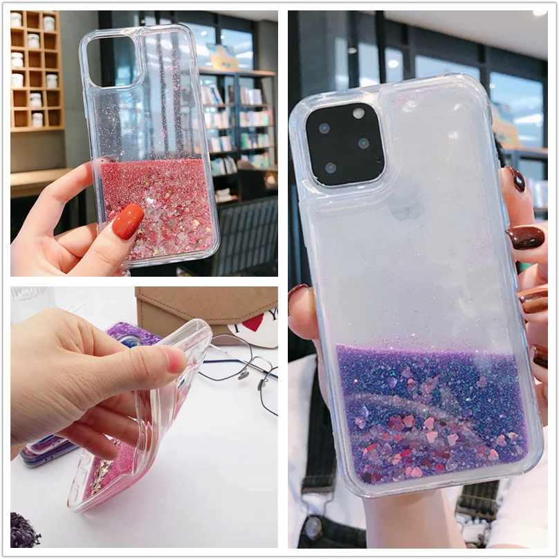 Чехол с динамической жидкостью для телефона Huawei P Smart 2021 S Z P20 P30 P40 Pro блестящий
