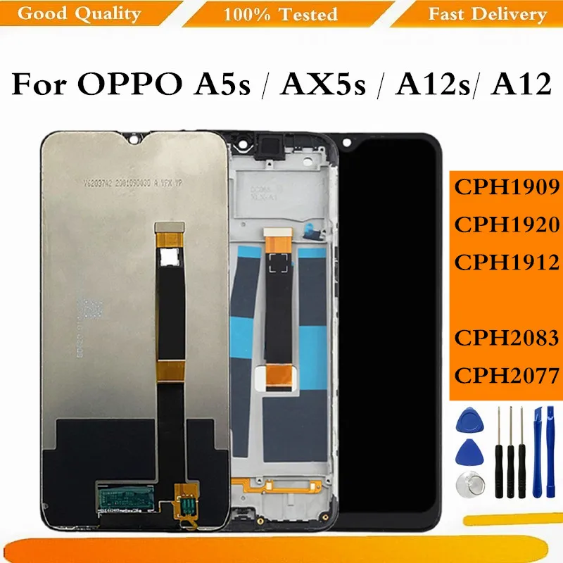 

For OPPO A5s AX5s LCD Display Touch Screen Digitizer Assembly For OPPO A12 A12s LCD Screen With Frame Replacement