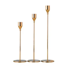 3Pcs/Set Chinese Style Metal Candle Holders Simple Golden Wedding Decoration Bar Party Living Room Decor Home Decor Candlestick