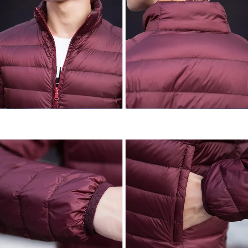

Nice New Men Winter Jacket Ultra Light 80% White Duck Down Jackets Casual Portable Winter Coat For Men Plus Size Down Parkas 5XL
