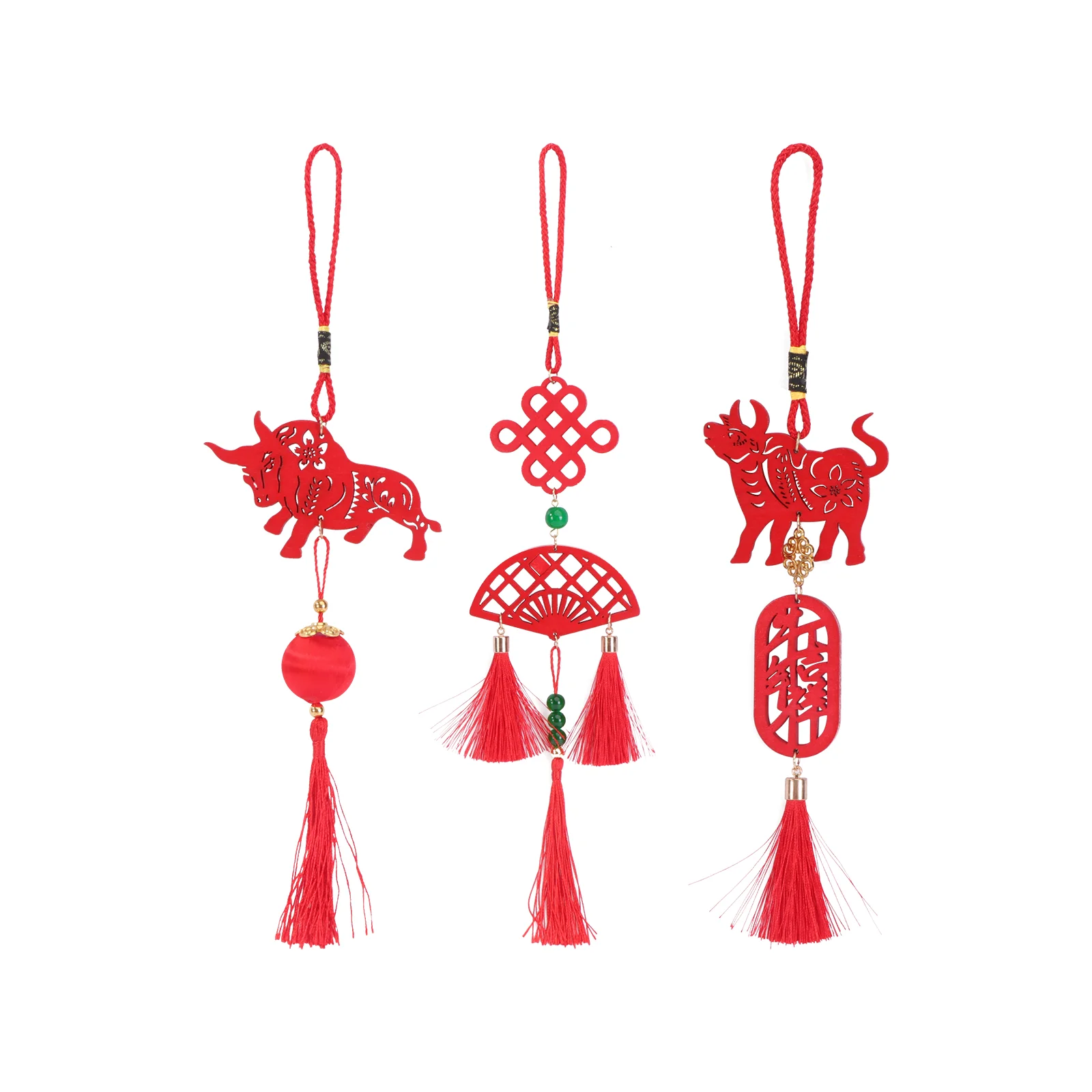 

3 шт., декоративные деревянные подвески для новогодвечерние (случайный стиль)