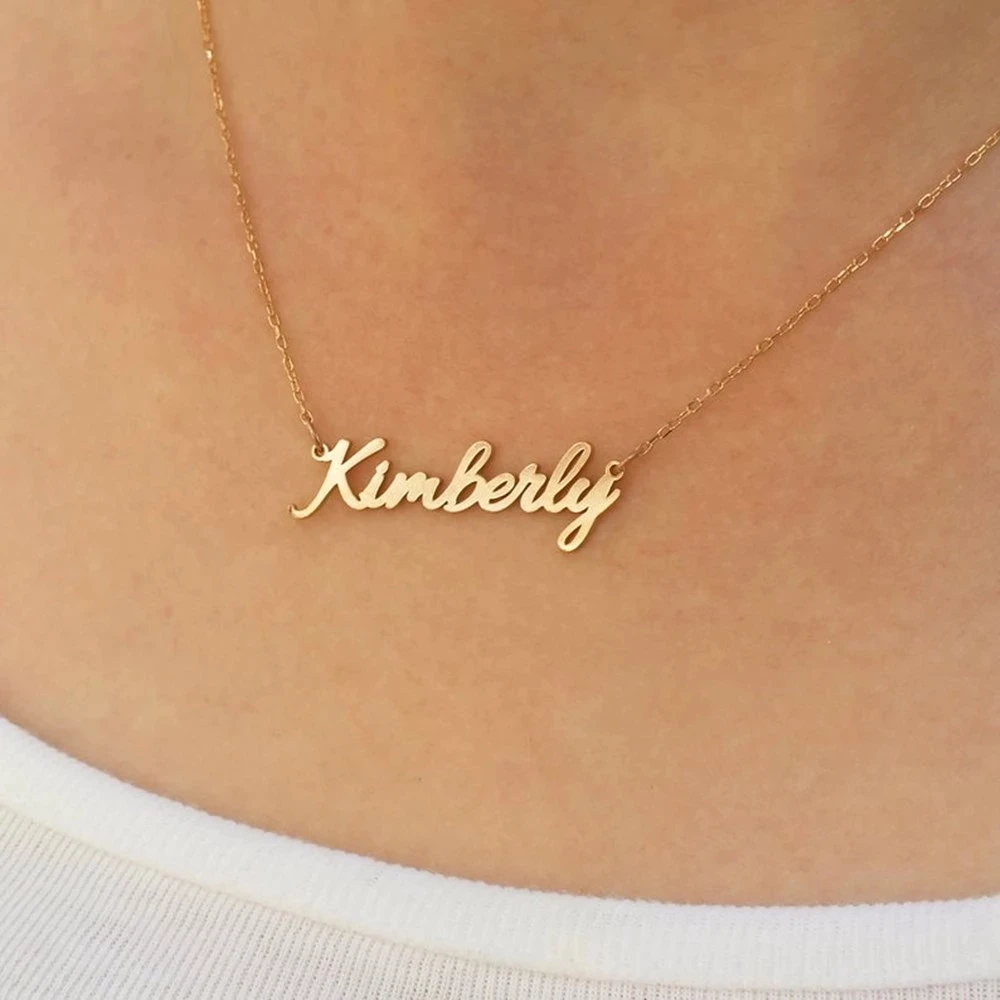 Ожерелье с именем на заказ чокер покрытием из нержавеющей стали ожерелье