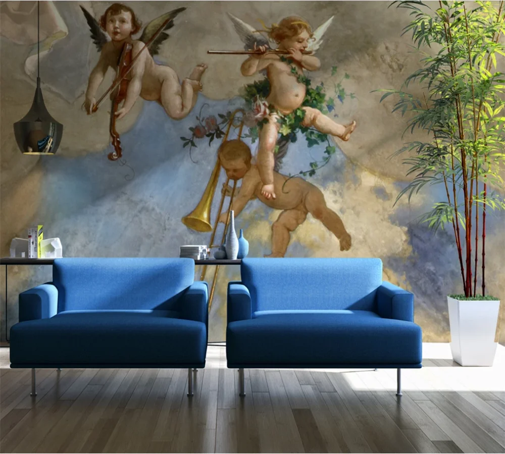 Настенные обои на заказ с изображением ангела картина маслом фоновая стена