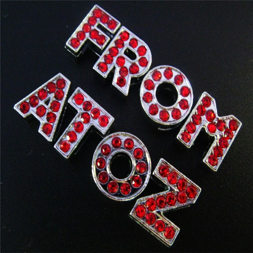 20 штук A-Z красного цвета с украшением в виде кристаллов буквенным принтом