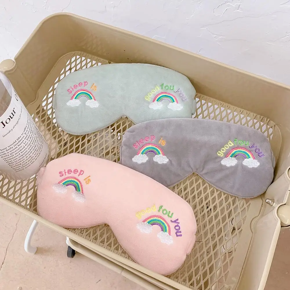 1 шт. мультяшная маска для сна плюшевые тени глаз новая Радужная подходит