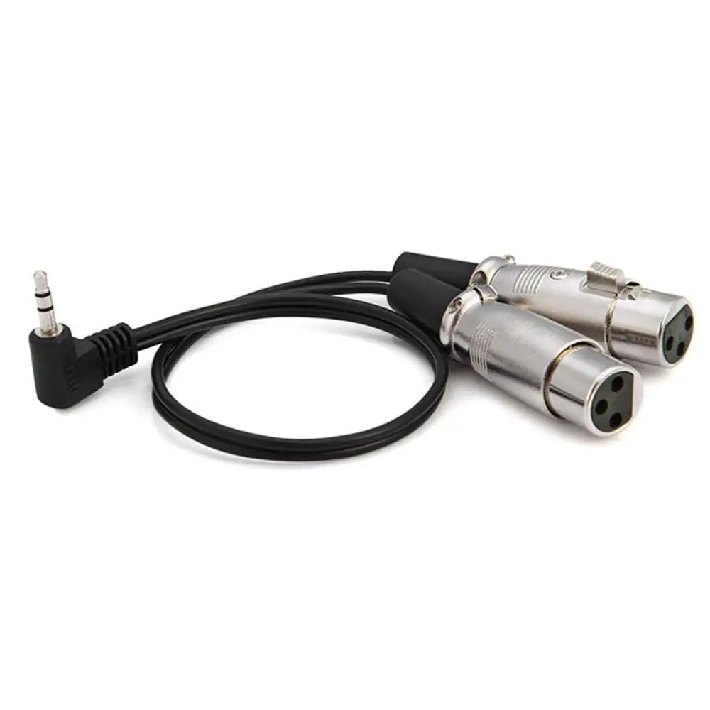 

Кабель для микрофона с двумя разъемами XLR и 3 разъемами под углом 90 градусов и 3,5 мм