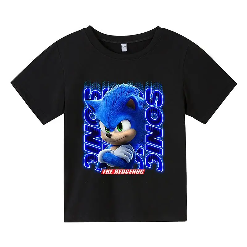 

Kids Boy T-Shirt for Kids Clothing child Printed Cartoon Hedgehog T-Shirt Kids Street Clothing Top Cutty Fun O Collars tee tops