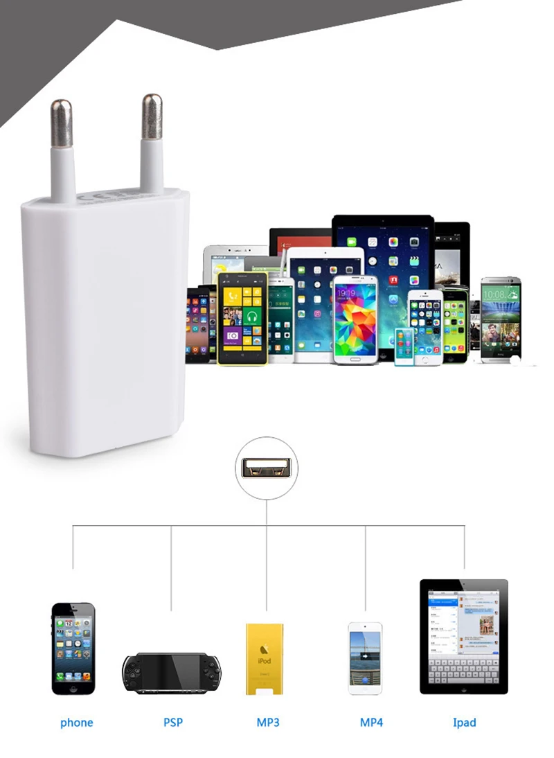 Оригинальный адаптер питания Apple 5 Вт с USB переходник европейской вилкой для