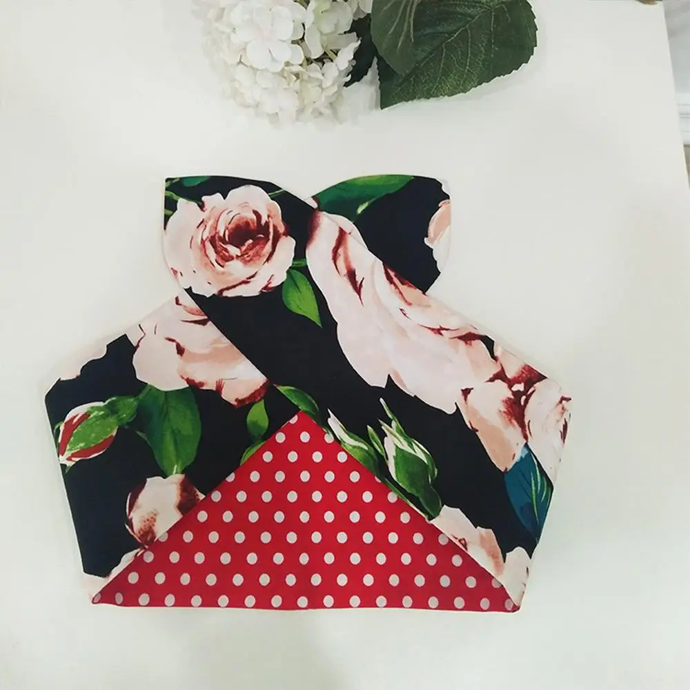 2021 Цветочный принт 50S хлопковой повязкой на голову в стиле ретро В винтажном