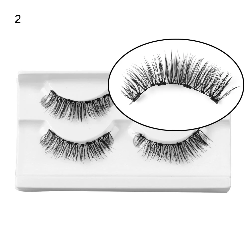 4PCS Handmade Four Magnets Cross Wispy Full Coverage False Eyelashes No Adhesive Needed Magnetic Eye Lashes Eye Makeup Tools