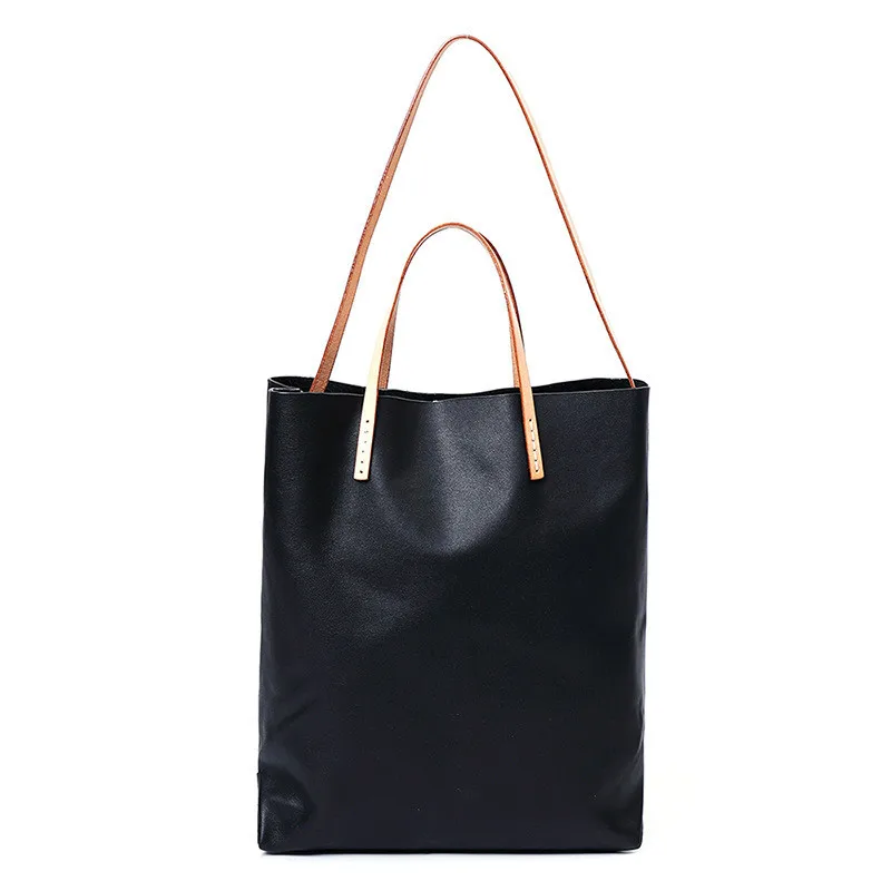 

2021 New Simple Women's Bags Genuine Leather Fashion Shoulder Bag Casual Wild Handbag Women Large Capacity Shopping Bag Tote Bag
