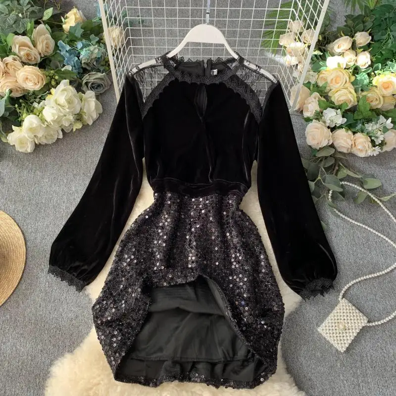 2019 Новая модная женская одежда осеннее и зимнее платье женское вечернее | Женская