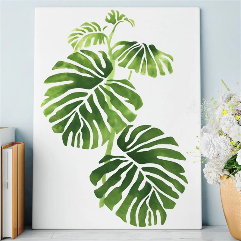 

Canvas Painting Tropical Plants Poster Green Leaves Decorative Pictures Modern Wall Paintings Home Picture For Living Room Decor