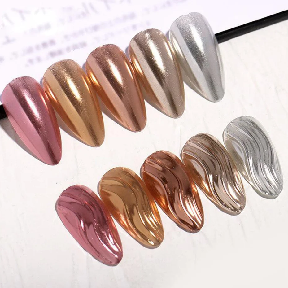 4 or 6 Colors Metallic Nails Chrome Solid Magic Mirror Powder Rose Gold Pink Glitter Nail Art Gel Polishing Pigments LA1933-1 | Красота и