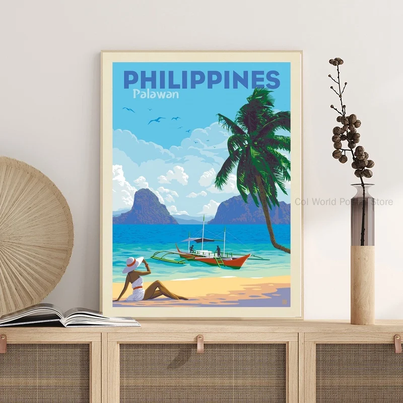 

Philippines Travel Poster, Palawan Vintage Poster Print, Home Wall Art, Office Wall Decor