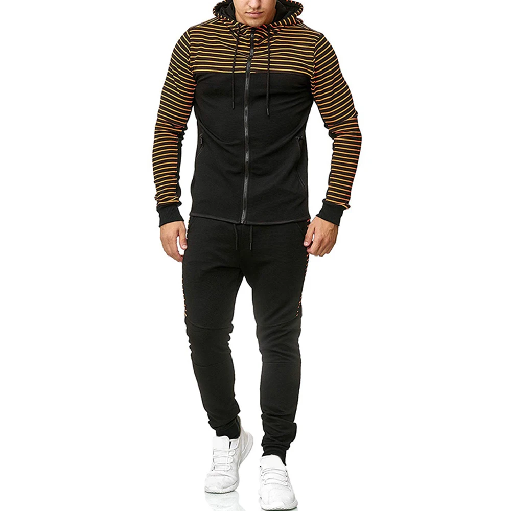 

Sales Men Hooded Training 2 pieces Suit Running Sport Wear Autumn tracksuit Male Casual Sweatshirt Sports Set Gym Clothes D30