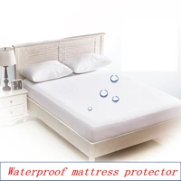 solid color white terry cloth waterproof bed sheet urinary mattress protector non slip protective cover customize fitted sheet