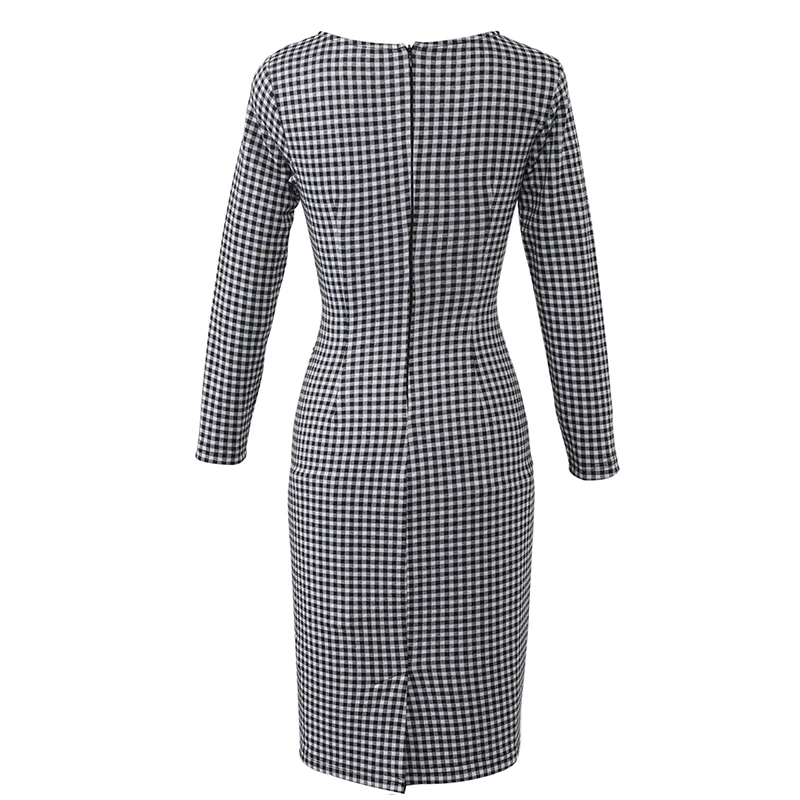 Vfemage Винтаж одноцветное цвет печати рюшами Лук носить на работу молнии vestidos Bodycon Офис Вечерние Партии Женское облегающее платье 361