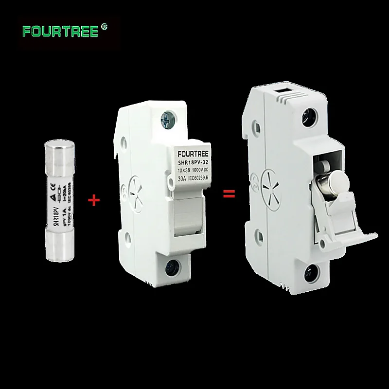1Set Fuse Holder with 10*38mm DC 1000V 1A 3A 5A 10A 15A 20A 25A 32A For Solar System Protection PV BAT Fuses | Обустройство дома