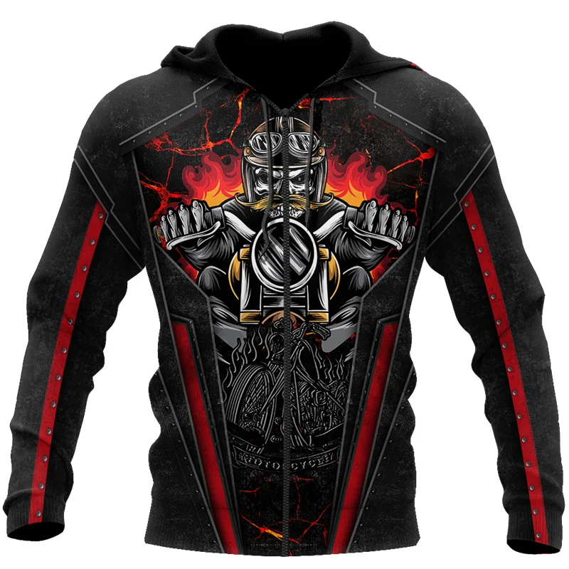 Модный пуловер с 3D принтом череп ездить Мотоцикл уникальный Harajuku забавная