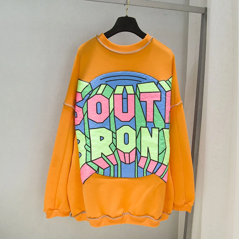 

2021 New Spring Autumn Fashionable Women Hoodie Korean Plus Size Cartoon Sweatshirt Oversize Round Neck Casual Top