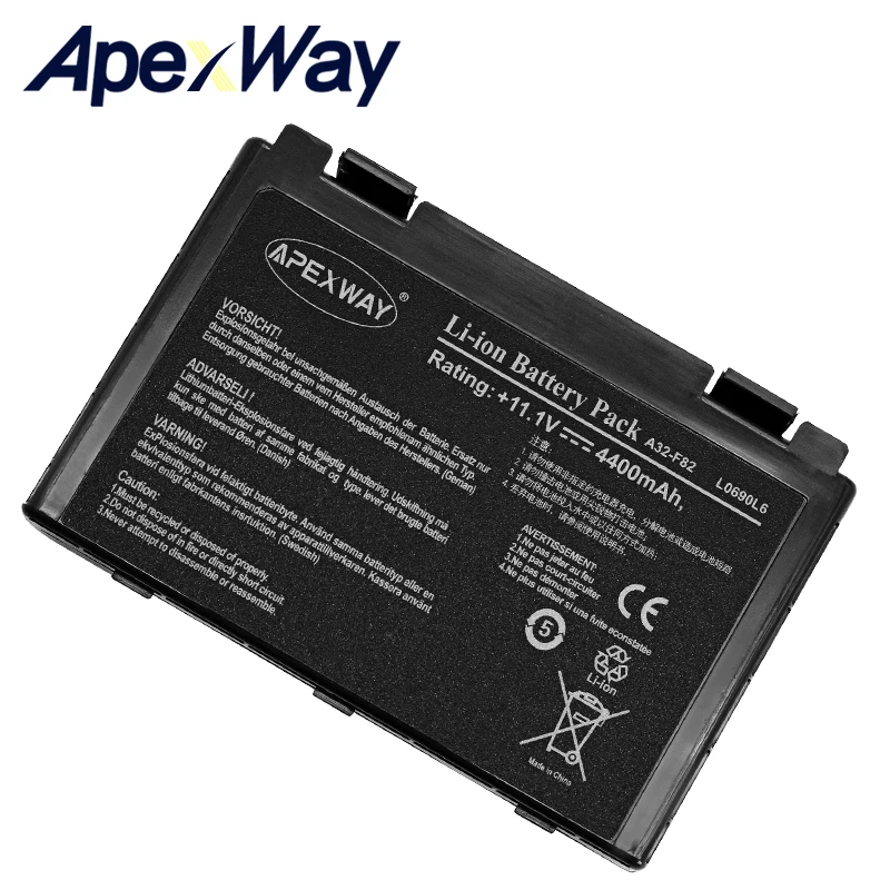 Аккумулятор ApexWay для ноутбука Asus A32 F82 k70 p50ij X70ab X70ac X70ij X70ic X8a L0690L6 L0A2016 70NLF1B2000Y