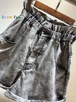 2020 Summer New Women High Waist Denim Shorts Female Cowboy Short Pants Color