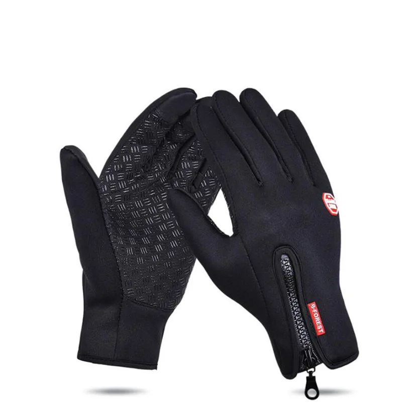 G016 New 1 Black VISNXGI женские перчатки унисекс варежки ветрозащитные перчатки с кожаной молнией тактические Guante для мужчин зимние теплые Guantes G097 - Цвет: G016 New 1 Black