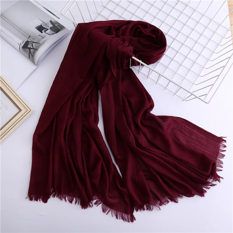 

2020 cotton women scarf winter lady shawls hijabs warm pashmina wraps stoles foulard female scarves