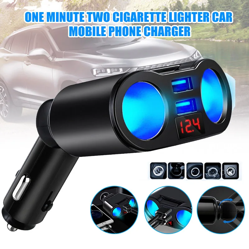 Автомобильное зарядное устройство с двумя USB портами для iPhone Samsung S10 Xiaomi Huawei Redmi 8 Pro