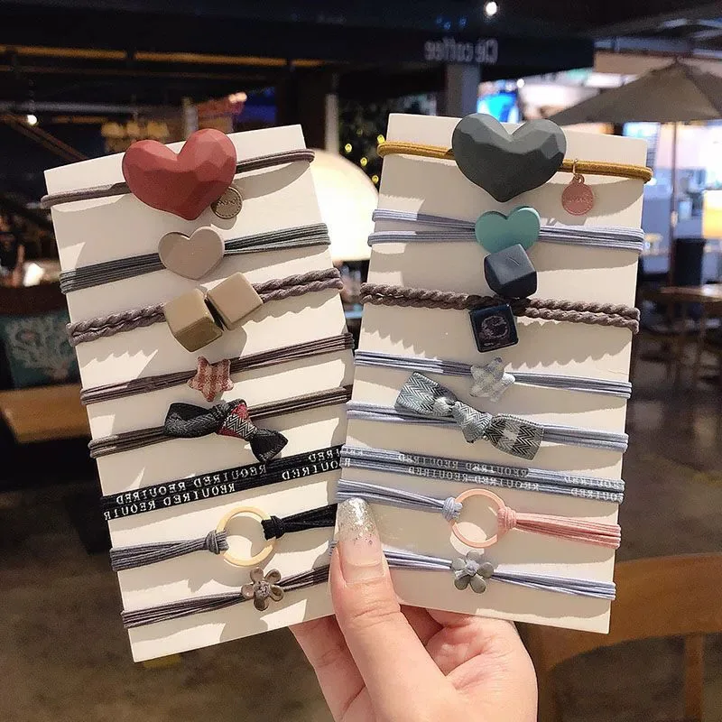 Корейский простой Набор резинок для волос резинки женщин модные аксессуары