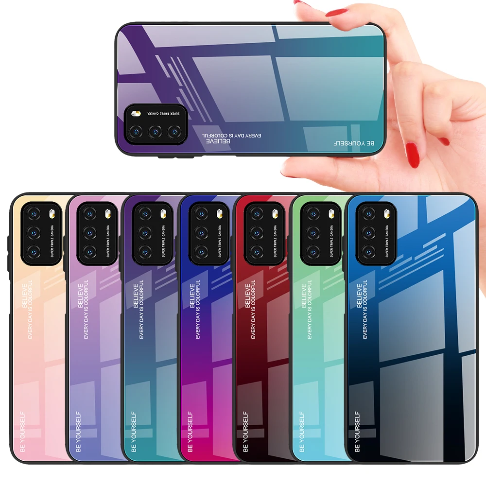 Чехол-накладка для xiaomi poco m3 m4 pro 5g x3 nfc f3 с градиентным стеклом | Мобильные телефоны