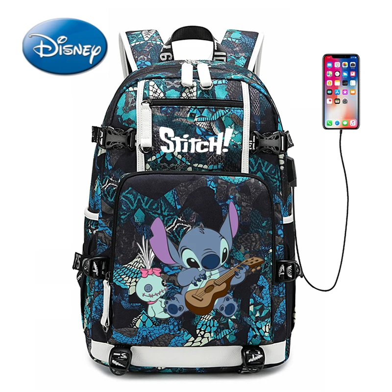 

Disney Stitch Cartoon Men and Women Fashion Backpack Girl Travel Sports Backpack Laptop Bag Kawaii School School Bag Pencil Case