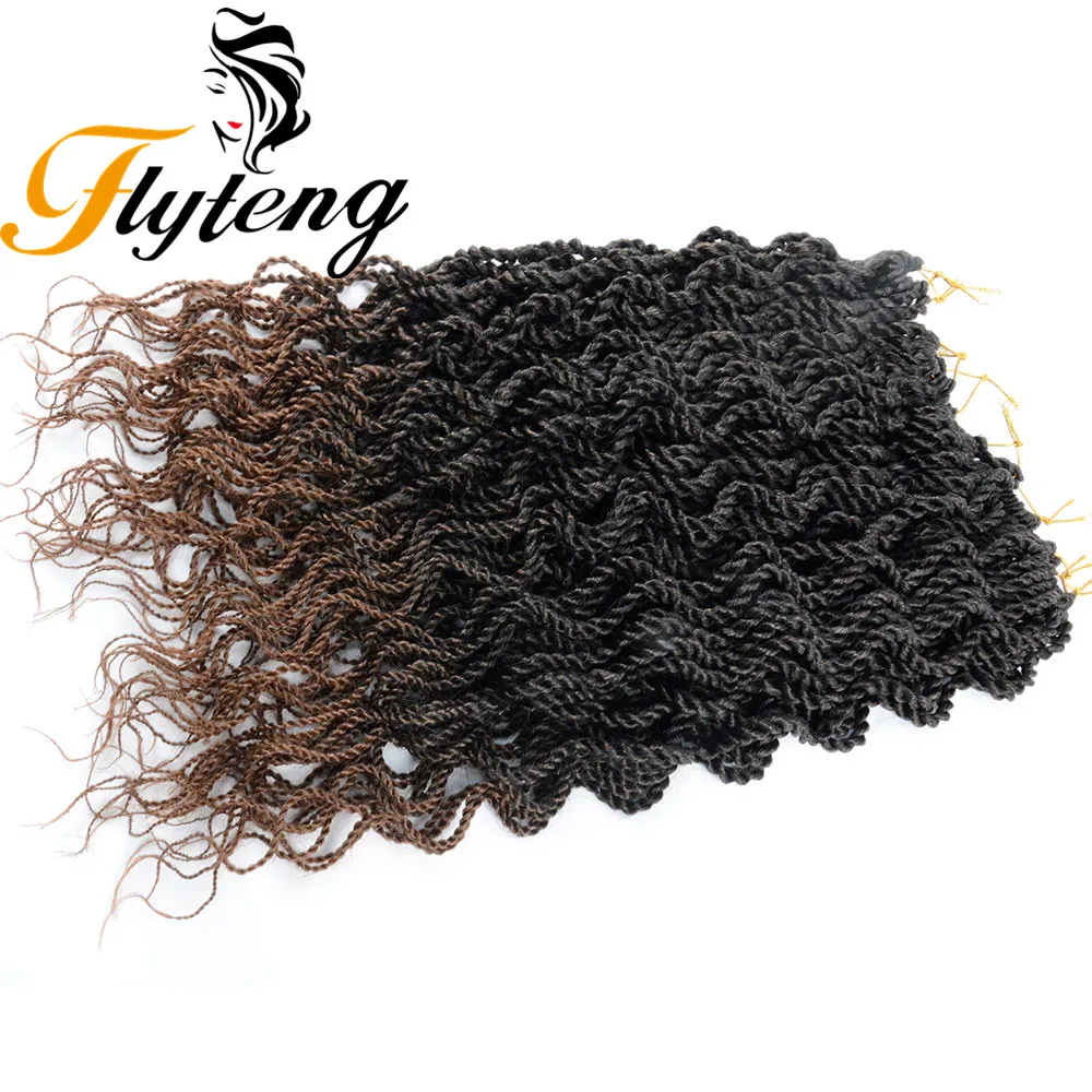 Flyteng волнистые Сенегальские крученые вязаные волосы для черных женщин 18 дюймов