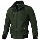 Куртка мужская хлопковая в стиле милитари, Бомбер со множеством карманов, приталенная, пальто, размера плюс, весна-осень