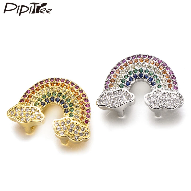 Pipitree милые разноцветные кубические циркониевые радужные слайдеры Подвески