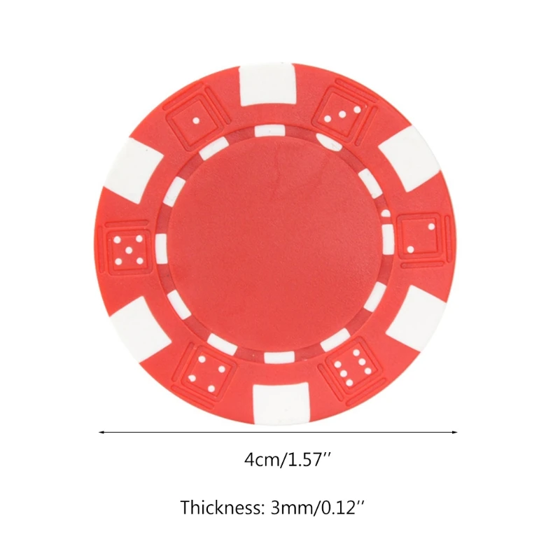 

20pcs Poker Chips ABS+Iron Casino Baccarat Chip Coins Black Jack Mahjong Dice Chips No Face Value Blank Poker Chips