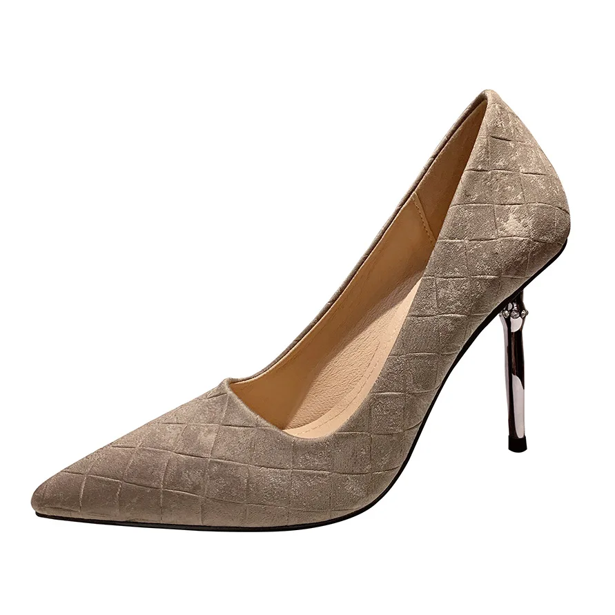 

European Style Sexy Rhinestone Simple High Heel Shoes Women's Single Shoes