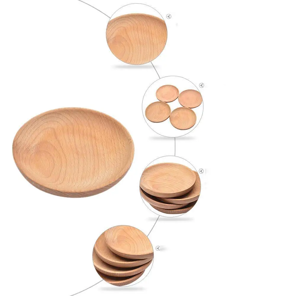 12*12 см круглая деревянная обеденная тарелка в японском стиле сервировка десерта