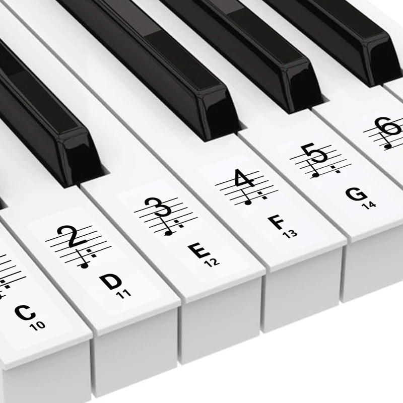

5Pcs Piano Stickers Removable Keyboard Stickers for 88/61/54/49 Key Bold Letter Scale Stickers for Beginners Thinner