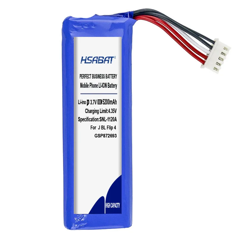 HSABAT 5200mAh GSP872693 01 Аккумулятор для JBL Flip 4, Flip 4 Special Edition